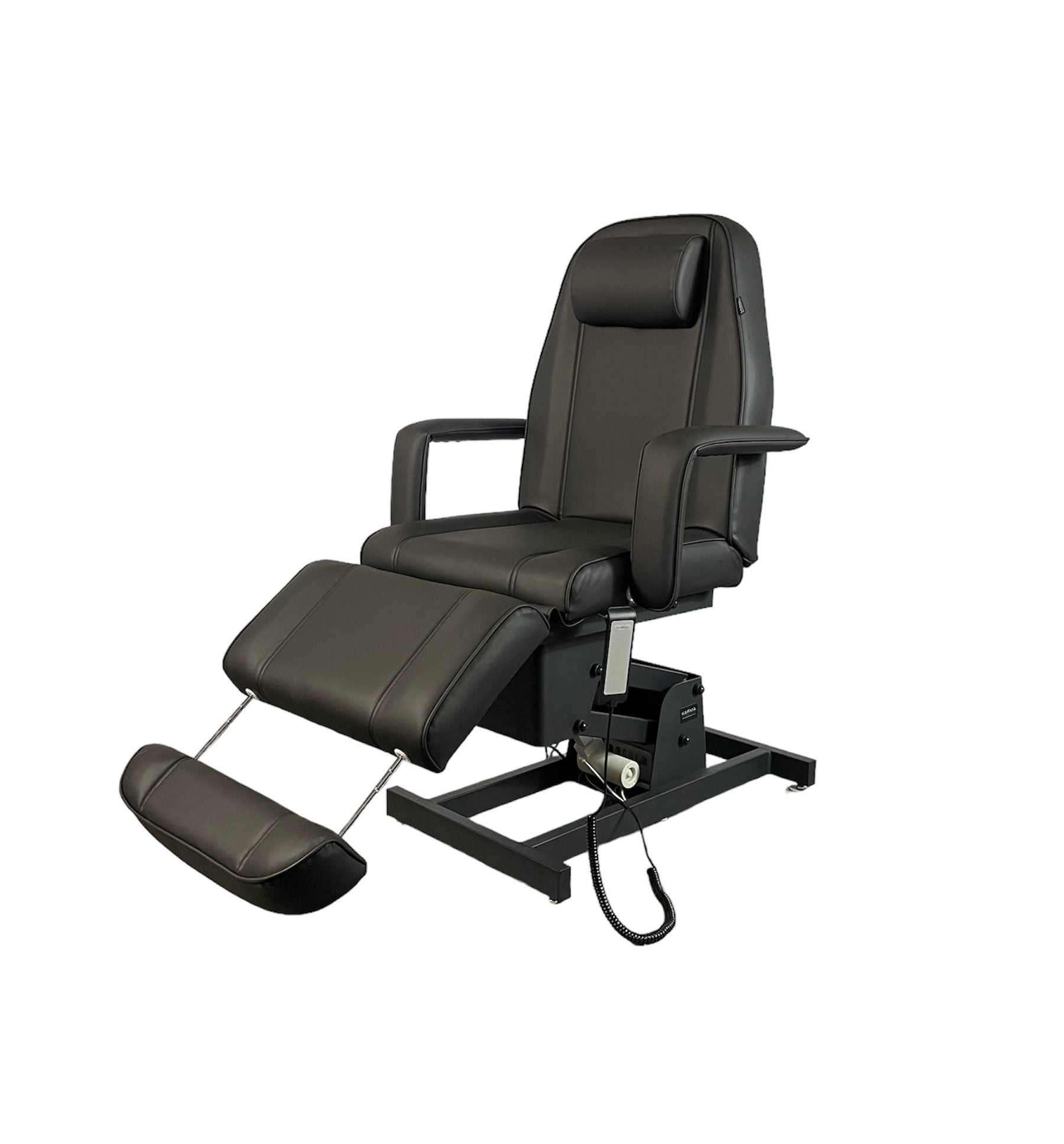 The Karma Rotorua is a professional part-electric beauty bed with three motors, an adjustable headrest, and medical-grade antimicrobial vinyl.