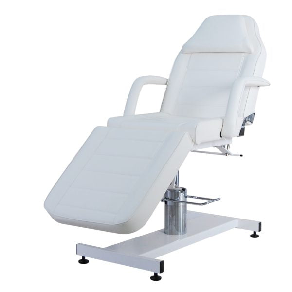 The Karma Wellington is a hydraulic beauty and tattoo bed featuring 360-degree rotation, lockable swivel, and medical-grade antimicrobial vinyl.