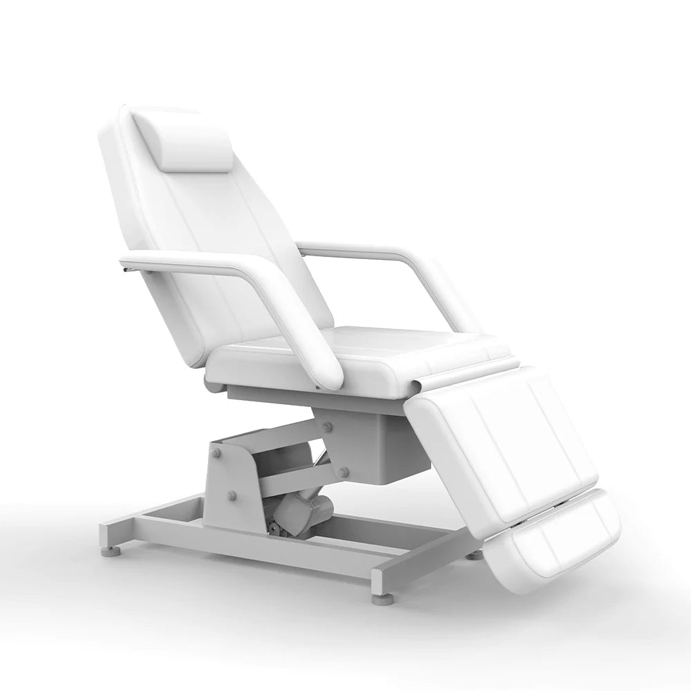The Karma Rotorua is a professional part-electric beauty bed with three motors, an adjustable headrest, and medical-grade antimicrobial vinyl.