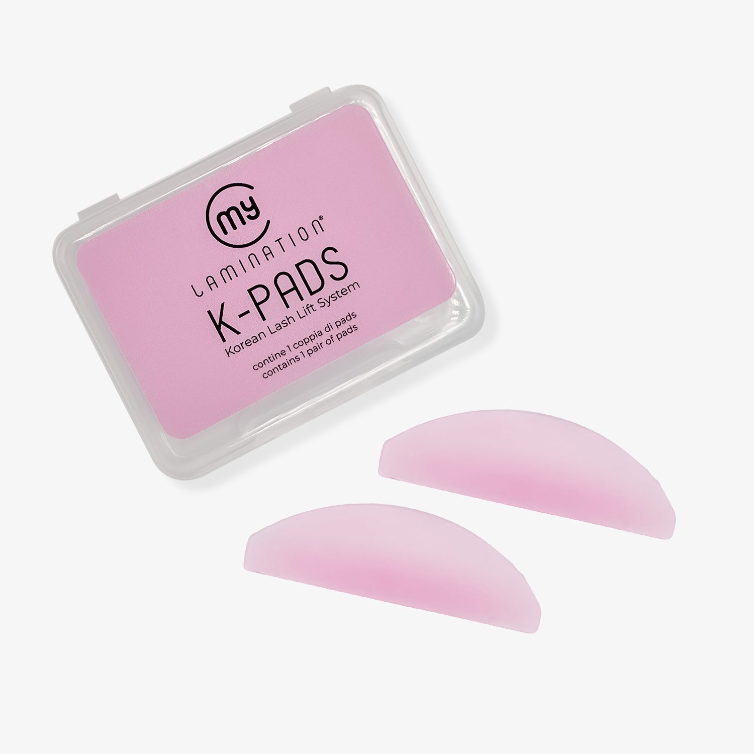 One pair of flat My Lamination silicone K-Pads, designed as the foundational shield to place and process lashes during Step 1 of Korean lash lamination.