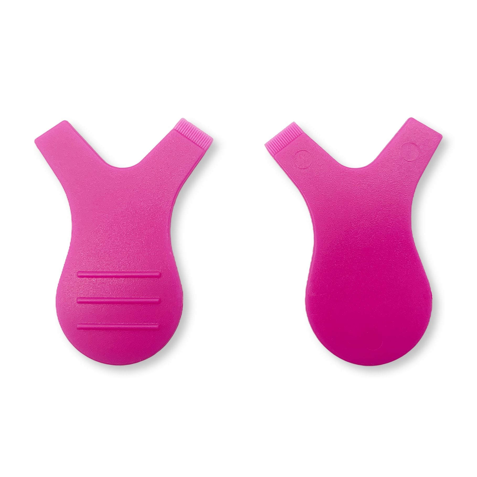 A pair of Hot Pink Y-shaped lash lift tools by My Lamination, featuring a precision comb side for isolation and a flat side for smoothing lashes onto silicone shields.